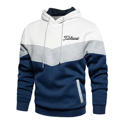 Men's Casual Sports Panel Hooded Pullover Sweatshirt - Belisimo