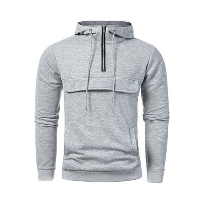 Men's Casual Sports Solid Color Hoodie - Belisimo