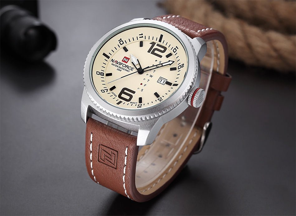 Men's Quartz Watch Waterproof Calendar Watch Belt Casual Men's Watch - Belisimo