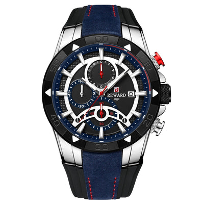 Men's Watch Calendar Watch Tape Quartz Watch Six - pin Watch Business Men's Watch - Belisimo