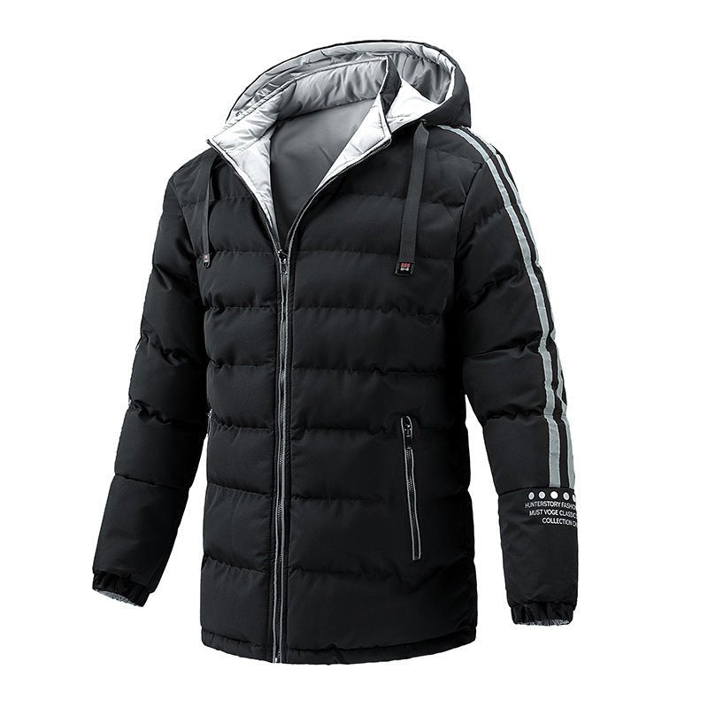 Men's Winter Hooded Cotton - padded Double - sided Bread Jacket - Belisimo