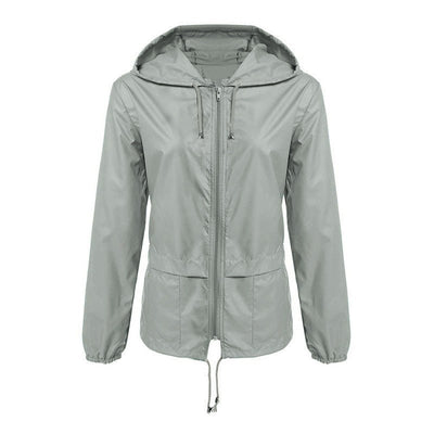 Raincoat Zipper Hooded Lightweight Outdoor Jacket Thin Outdoor Jacket - Belisimo