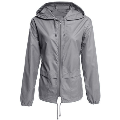 Raincoat Zipper Hooded Lightweight Outdoor Jacket Thin Outdoor Jacket - Belisimo