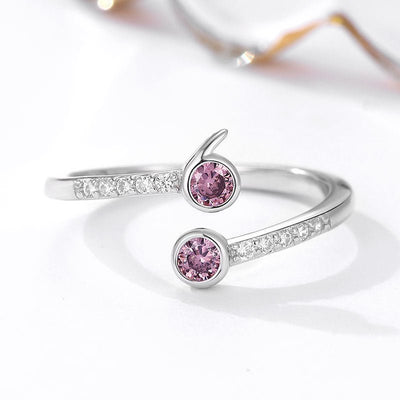 S925 Sterling Silver Ring Women's Open Ruby Fresh - Belisimo