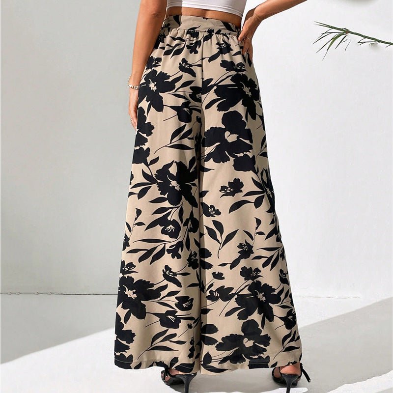 Summer New Fashion Lace - up High Waist Wide Leg Pants - Belisimo