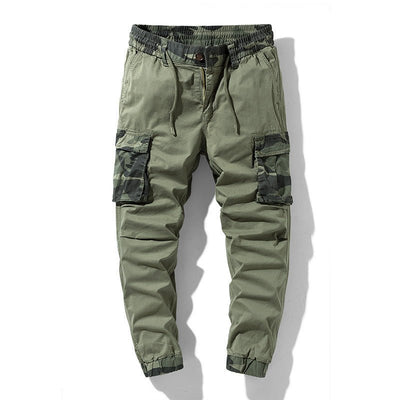 Summer New Khaki Camouflage Print Men Cargo Pants Casual Loose - Belisimo