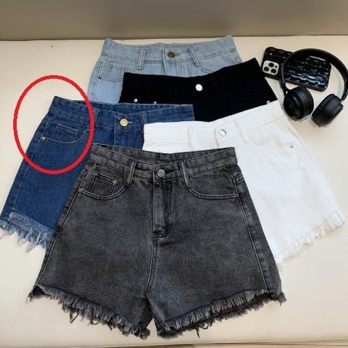 Wide Leg Denim Shorts - Belisimo