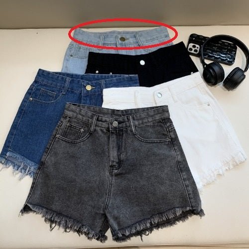 Wide Leg Denim Shorts - Belisimo