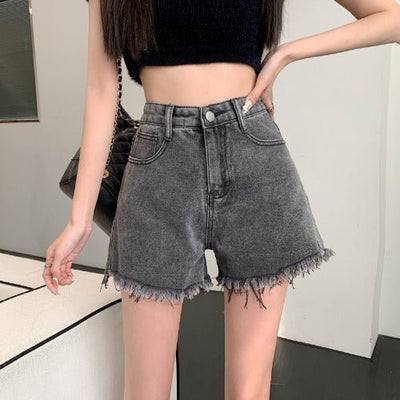 Wide Leg Denim Shorts - Belisimo