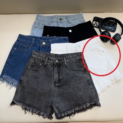 Wide Leg Denim Shorts - Belisimo