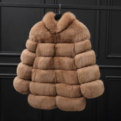 Winter Women's Luxury Thick Long Fur Coat - Belisimo