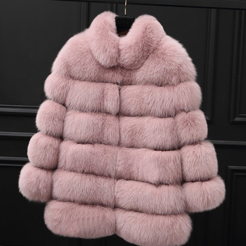 Winter Women's Luxury Thick Long Fur Coat - Belisimo