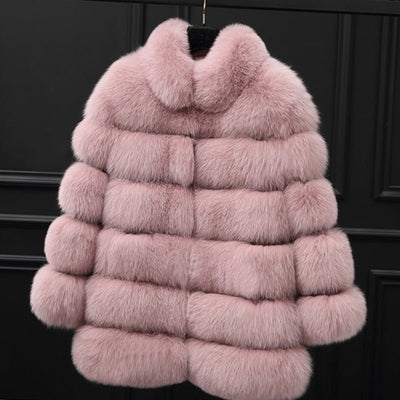 Winter Women's Luxury Thick Long Fur Coat - Belisimo