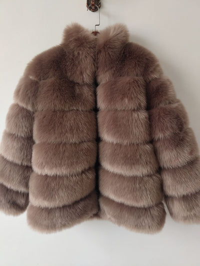 Winter Women's Luxury Thick Long Fur Coat - Belisimo