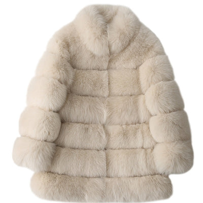 Winter Women's Luxury Thick Long Fur Coat - Belisimo