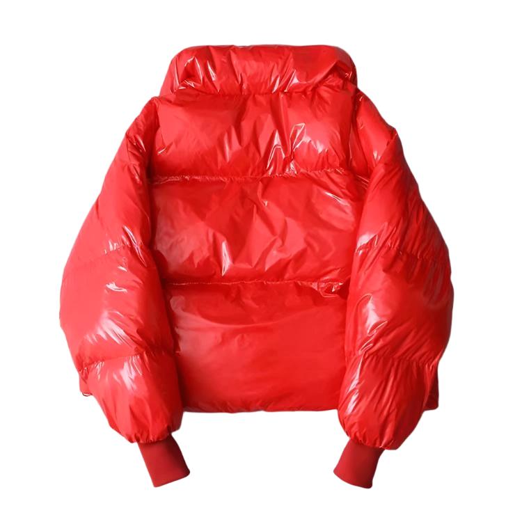 Women's Short Glossy Padded Down Jacket - Belisimo